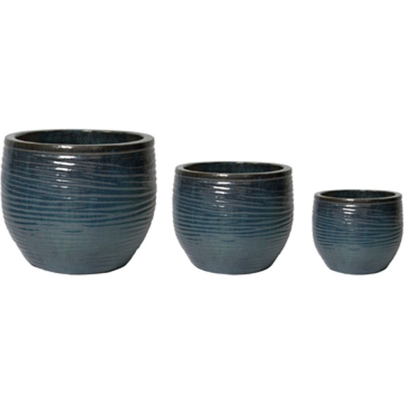 Glazed Ridge Egg Pot Celadon S3 D24/46 H21/39