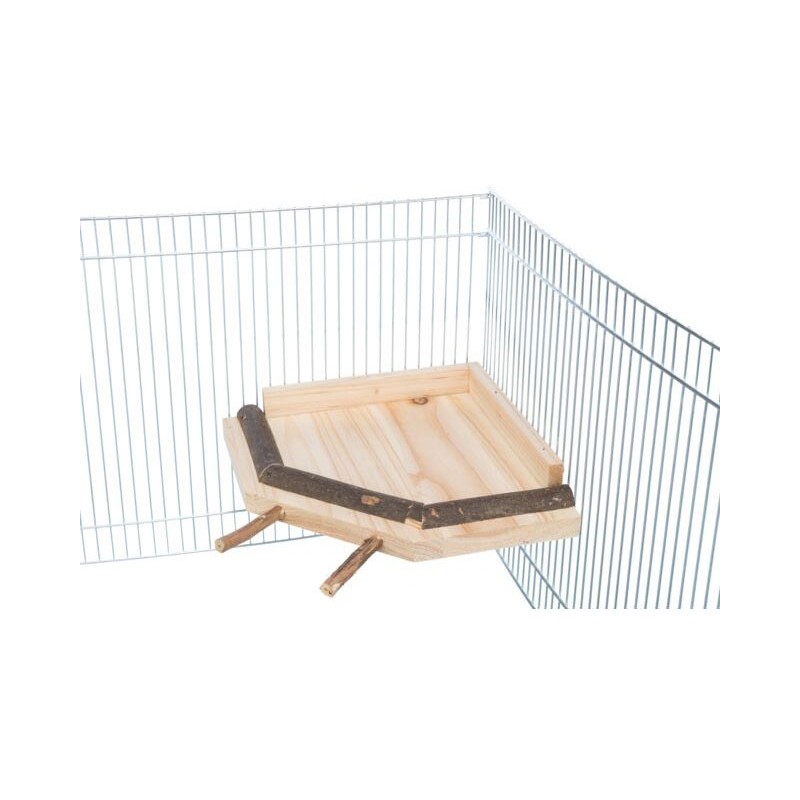 AIRE D ATTERISSAGE + PERCHOIRS EN BOIS 19x19cm ** trixie