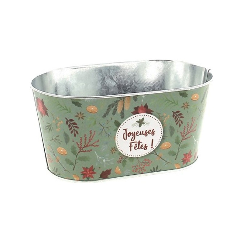 JARDI "JOYEUSES FETES" VERT 19.5*11.5 H9 CM  NOEL