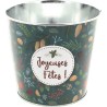 C POT "JOYEUSES FETES" TURQUOISE D13.5 H12 CM