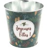 C POT "JOYEUSES FETES" TURQUOISE D11 H11 CM