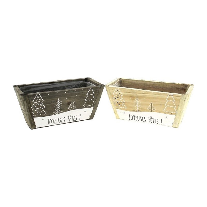 JARDI RECTANGLE BOIS ASST2 MOTIF SAPIN 20*10 H9 CM     NOEL