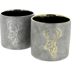 C POT ROND MOTIF CERF ASST...