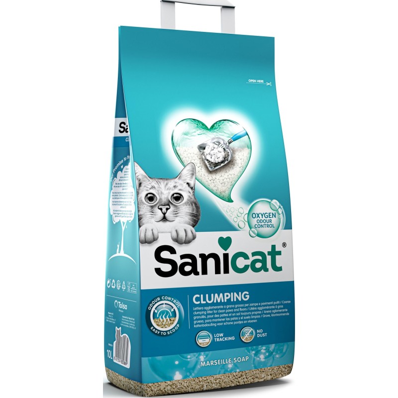 SANICAT  CLUMPING + PARFUM SAVON DE MARSEILLE 16L