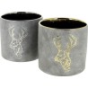 C POT ROND MOTIF CERF D13.2 H12.6 CM   NOEL