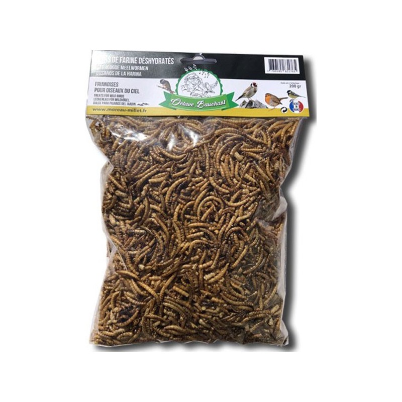 VERS DE FARINE SECHES OISEAUX DU CIEL 200gr** Moreau  1carton 8pcs