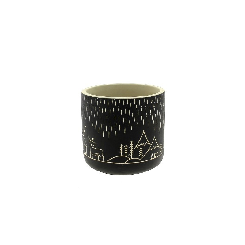 C.POT PAYSAGE NOIR D14 H13 CM NOEL