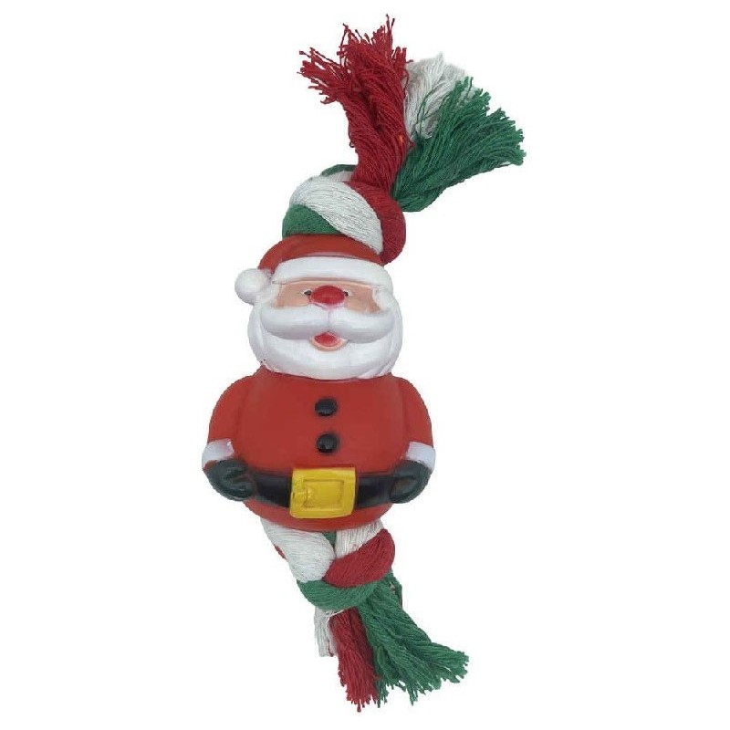 JOUET PERE NOEL VINYLE AVEC CORDE 25cm**