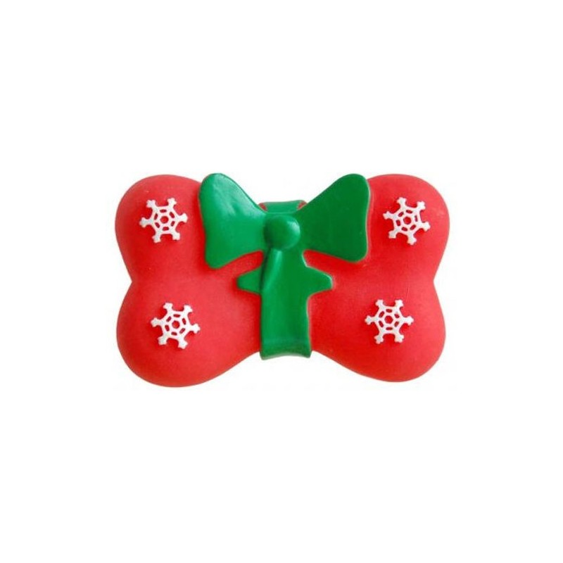 JOUET OS VINYLE NOEL AVEC NOEUD VERT 10,5cm**