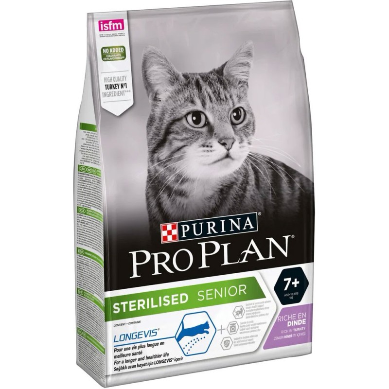 PROPLAN CHAT STERILISED 7+  DINDE 3KG*