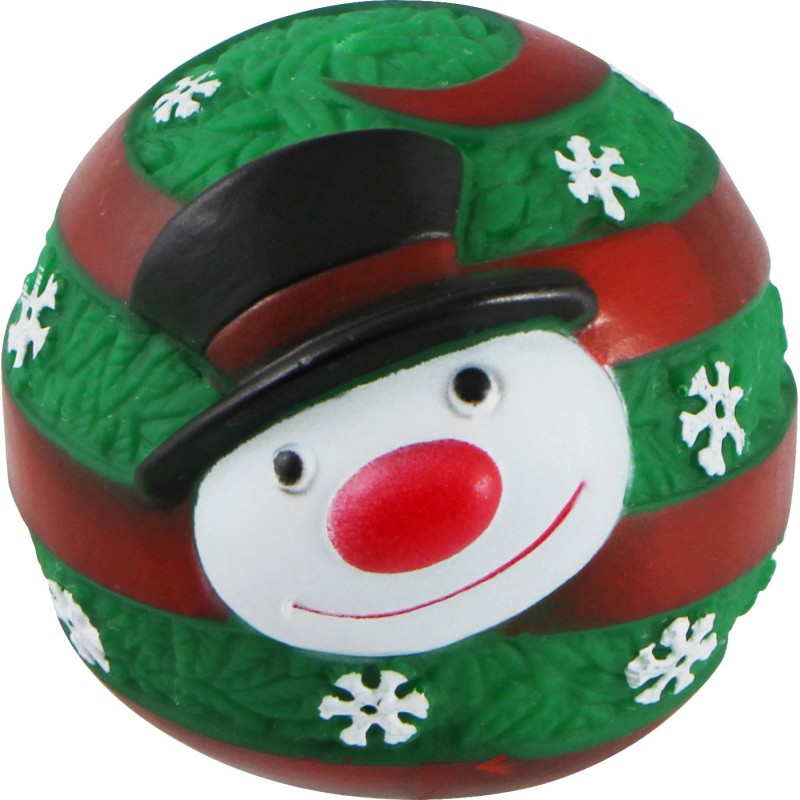 JOUET BALLE BONHOMME DE NEIGE VYNILE 9cm NOEL**