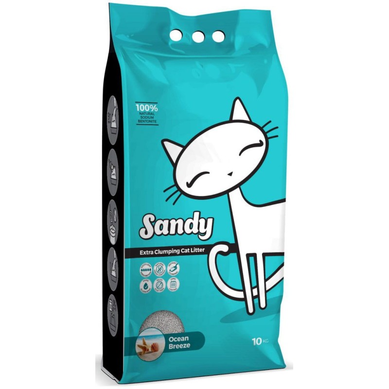 SANDY litiere CLUMPING OCEAN BREEZE 10 KG