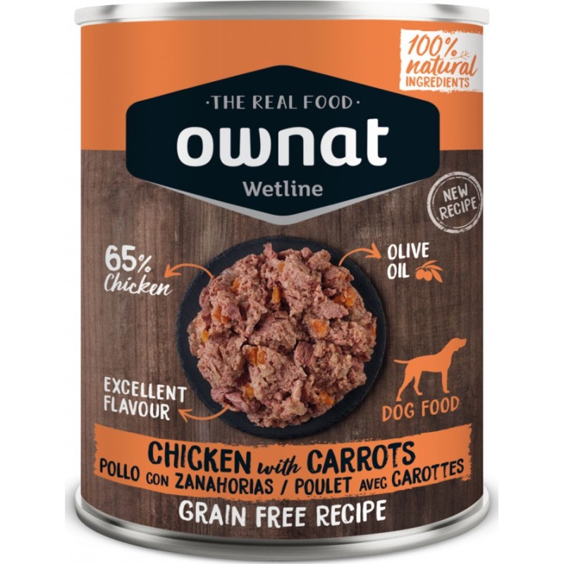 OWNAT WETLINE CHICKEN WITH CARROTS (DOG) 12 X 395G uc1