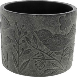 C. POT OISEAUX GRIS D15 H13 CM