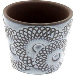 C.POT ROSACE BLEU D7.4 H6.2 CM