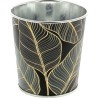 C. POT ZINC FEUILLE VERT D8 H8 CM