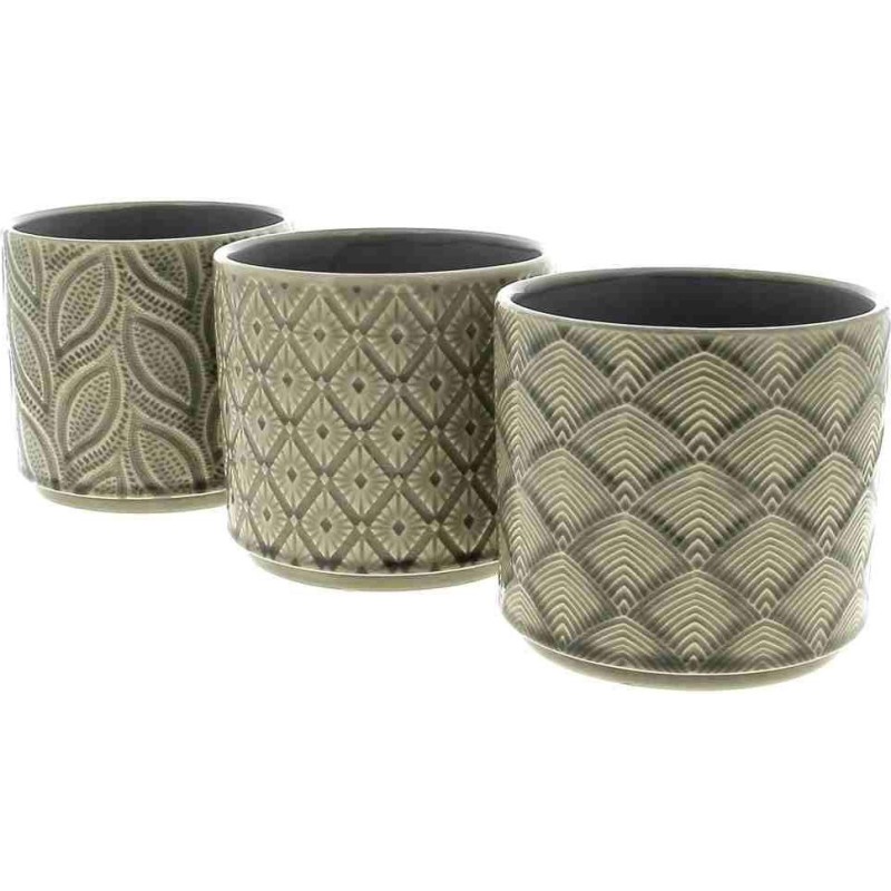 C. POT GRIS ASS 3 D12 H10.5 CM