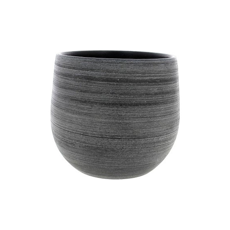 C.POT LINEA NOIR PATINE D22 H20CM