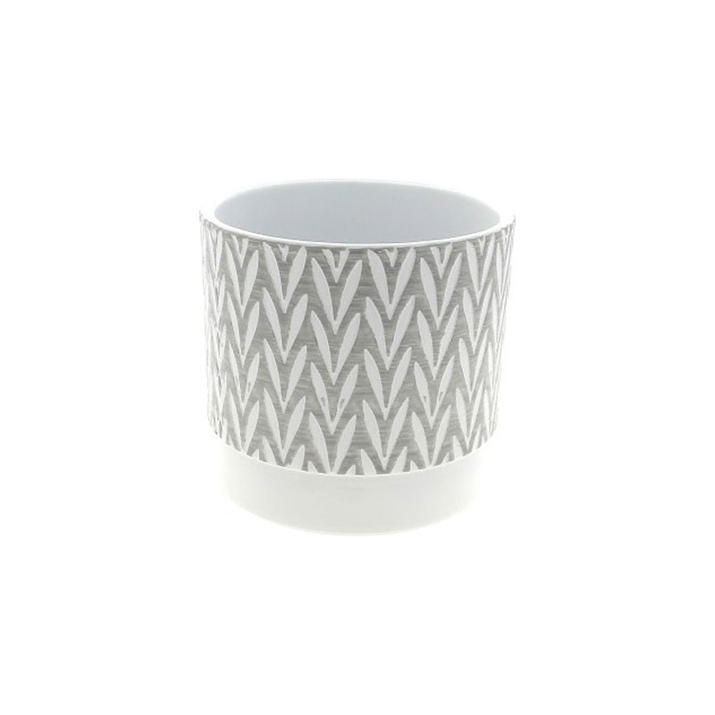 C.POT DROIT EPI BLANC D14 H13CM