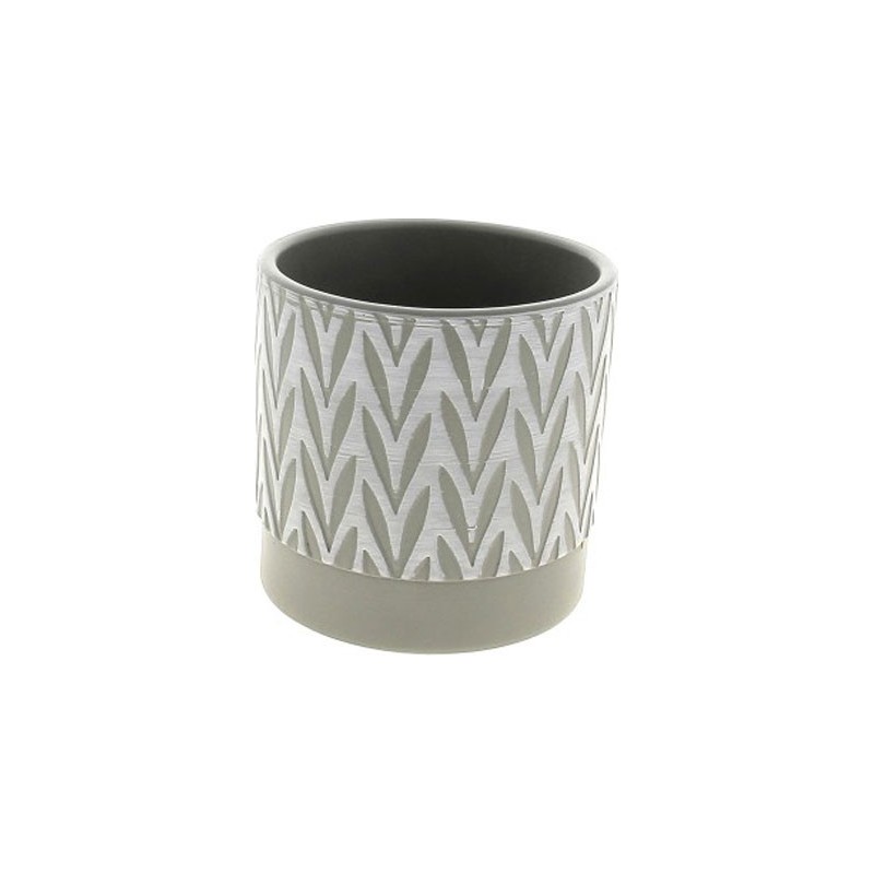 C.POT DROIT EPI TAUPE D10.5 H10.5CM