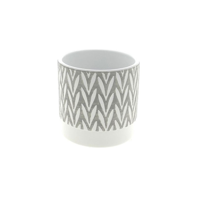 C.POT DROIT EPI BLANC D10.5 H10.5CM