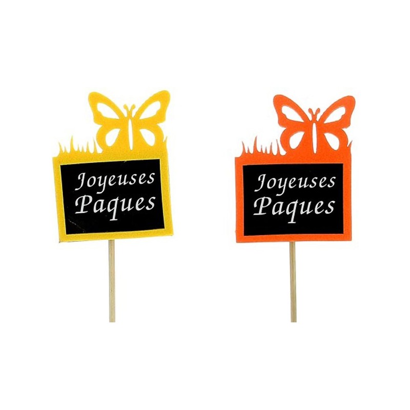 PIC JOYEUSES PAQUES - ASST 2 COULEURS 7.5*5.5CM