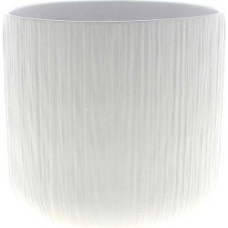 C. POT BLANC STRIÉ D18.5 H18 CM