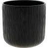 C. POT NOIR STRIÉ D15.5 H14.5 CM