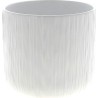 C. POT BLANC STRIÉ D15.5 H14.5 CM