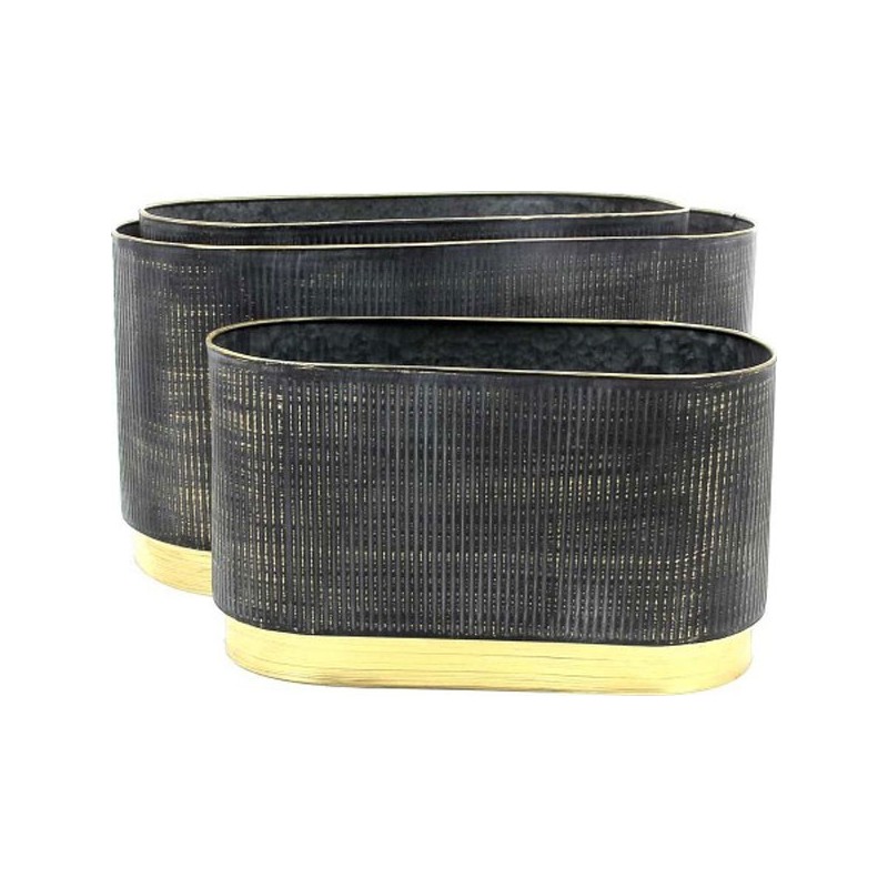 JARDINIERE S/3 29.5*13.5H17 30.5*16.5H19 42*20H21 NOIR/OR