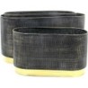JARDINIERE S/3 29.5*13.5H17 30.5*16.5H19 42*20H21 NOIR/OR