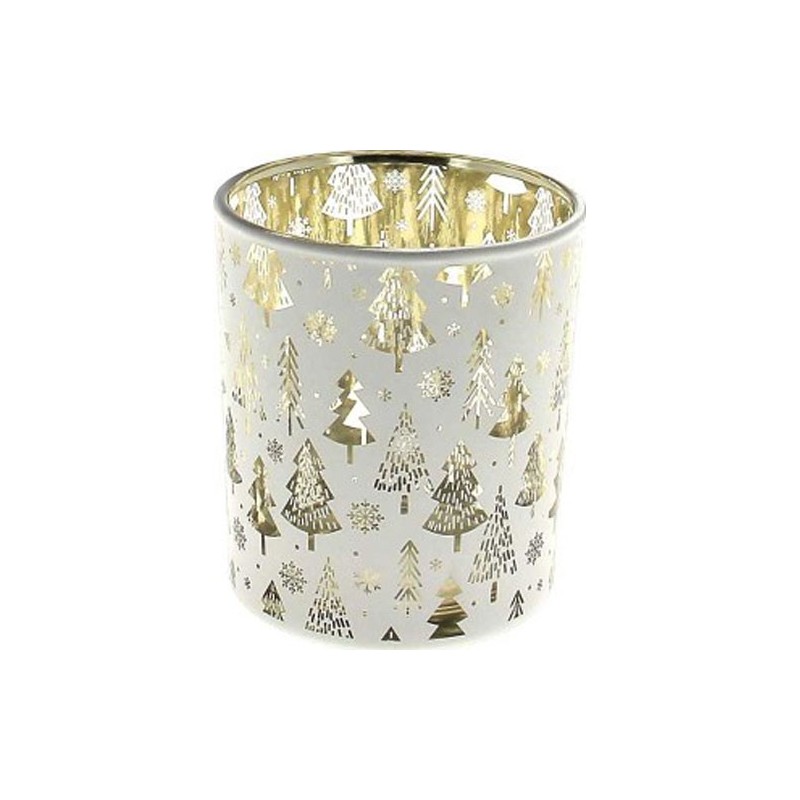 VERRERIE SAPIN D8.8 H10CM BLANC