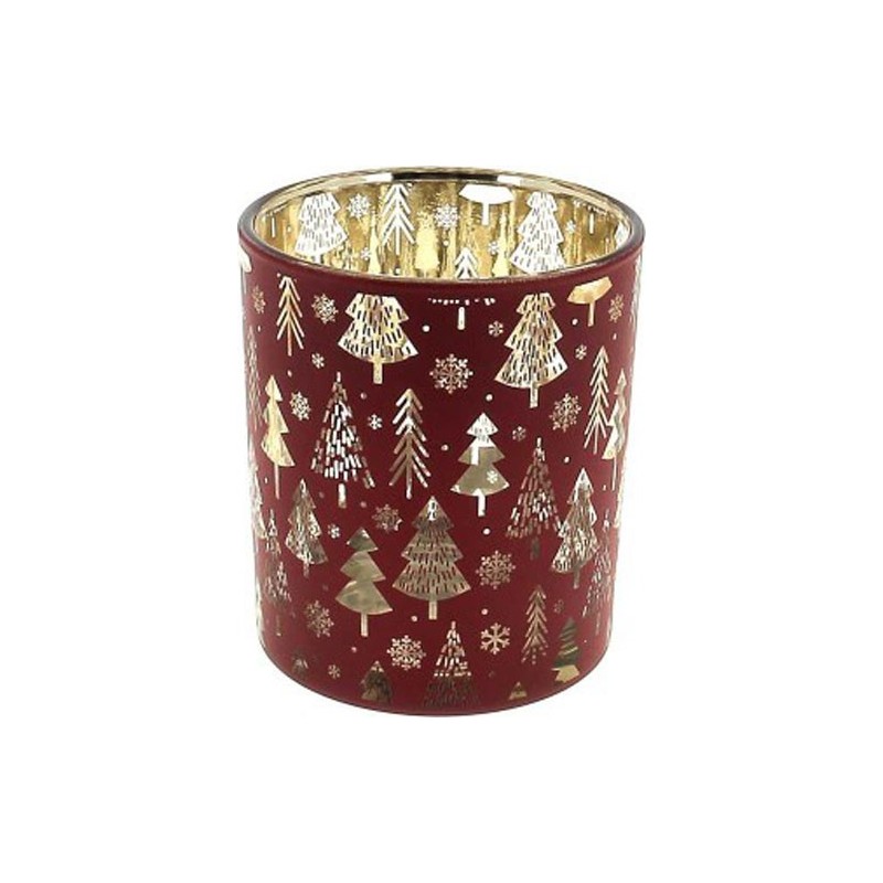 VERRERIE SAPIN D8.8 H10CM ROUGE