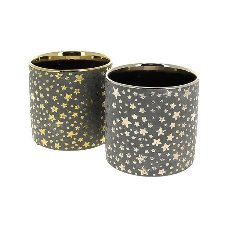 C.POT ORICHI09 ETOILE D10.5 H10.5CM ASST OR/ARGENT