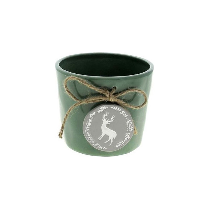C.POT RENNE D13.2 H10.7CM VERT