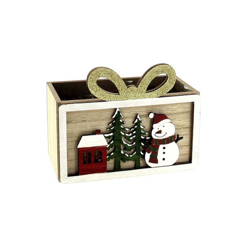 JARDI BOIS 15*8.5 H12CM BONHOMME DE NEIGE