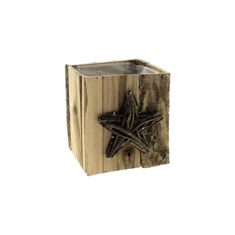 CARRE BOIS 14X14 H14CM NATUREL  NOEL