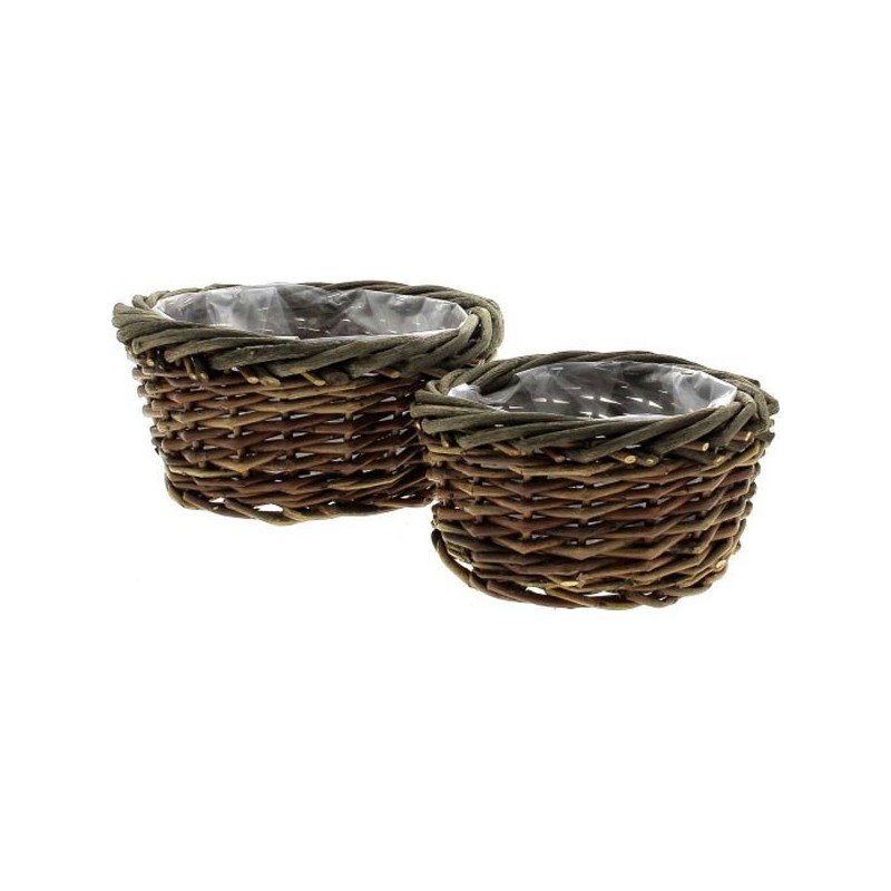 VANNERIE RONDE S/2 D20H10 D27H12CM BRUTE