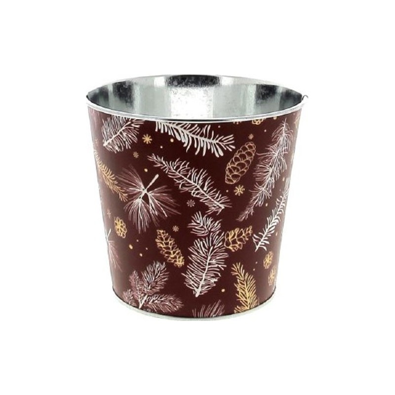 C.POT PIN D13.5 H12CM ROUGE  NOEL