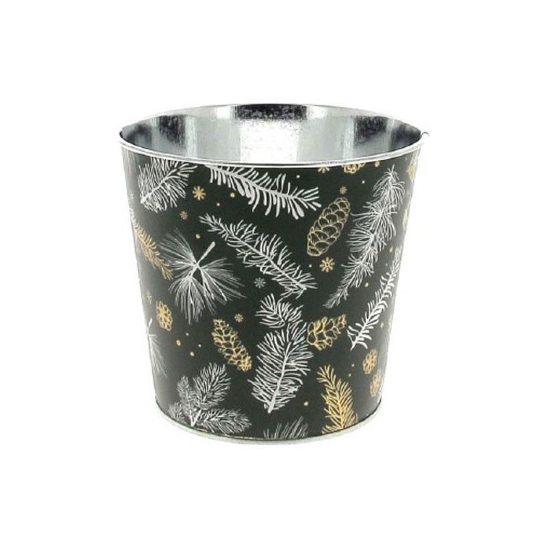C.POT PIN D13.5 H12CM VERT  NOEL