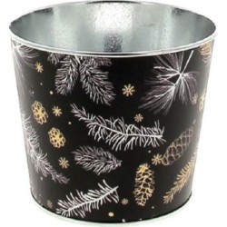 C.POT PIN D11.5 H9.5CM NOIR