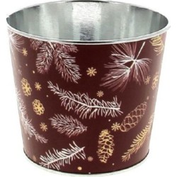 C.POT PIN D11.5 H9.5CM ROUGE