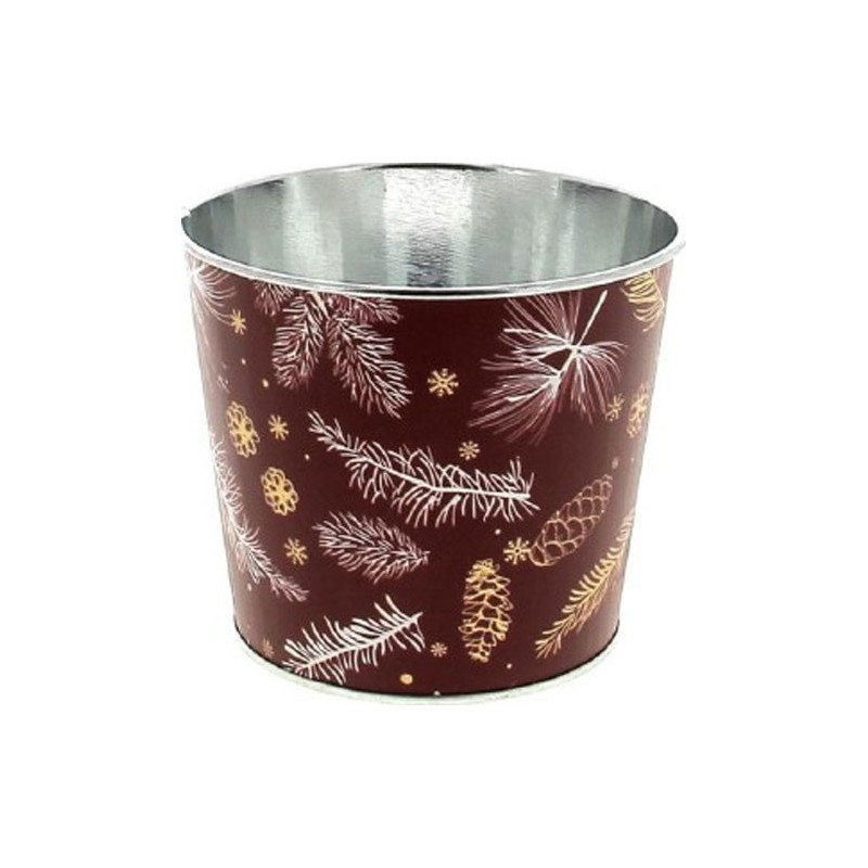 C.POT PIN D11.5 H9.5CM ROUGE  NOEL