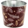 C.POT PIN D11.5 H9.5CM ROUGE  NOEL