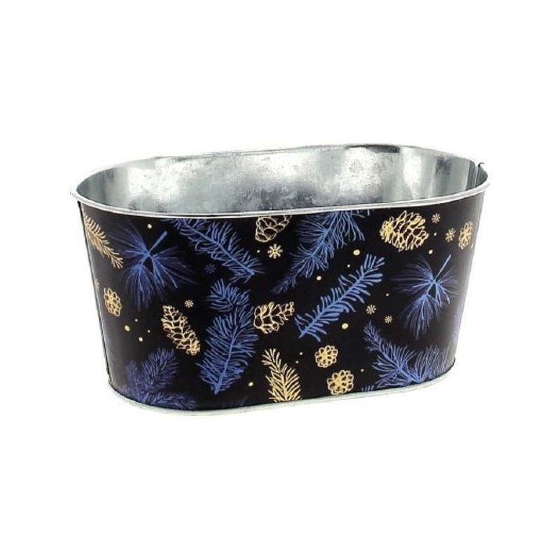 JARDINIERE PIN 19.5X11.5 H9CM BLEU  NOEL