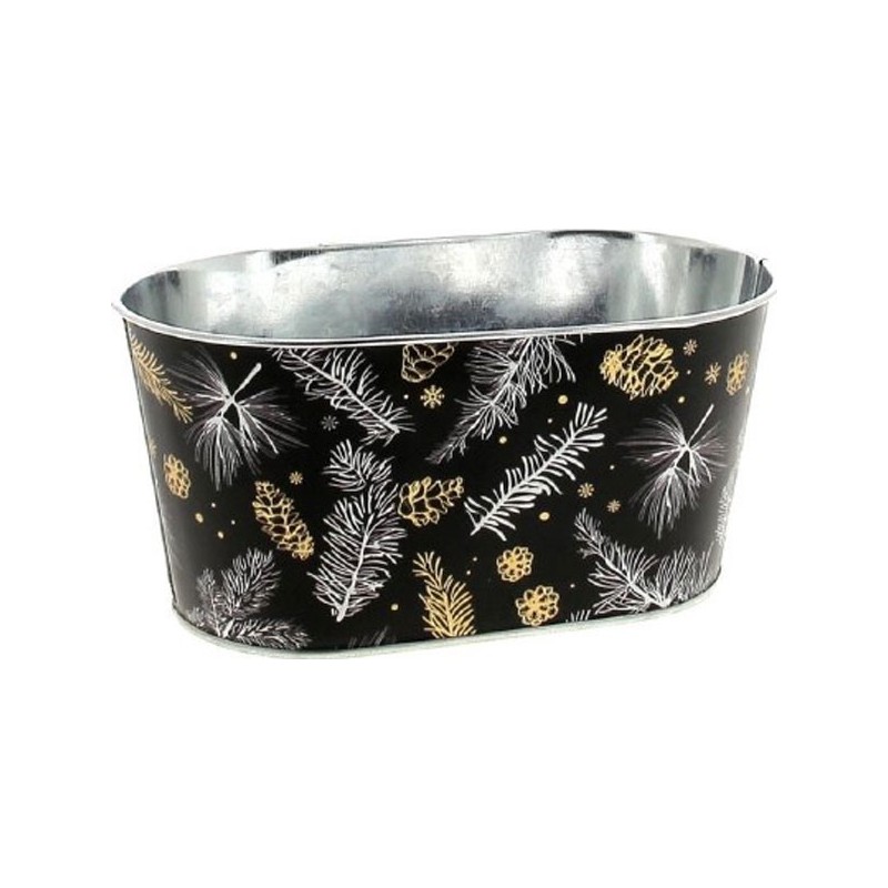 JARDINIERE PIN 19.5X11.5 H9CM NOIR  NOEL