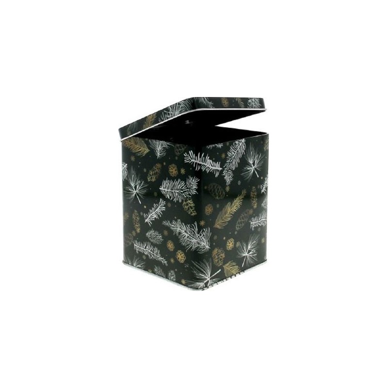BOITE PIN 12X12 H14.3CM VERT  NOEL