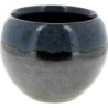 C.POT BOULE D21 H16CM NOIR REBORD BLEU