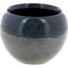 C.POT BOULE D19 H14CM NOIR REBORD BLEU