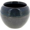 C.POT BOULE D16 H12.5CM NOIR REBORD BLEU